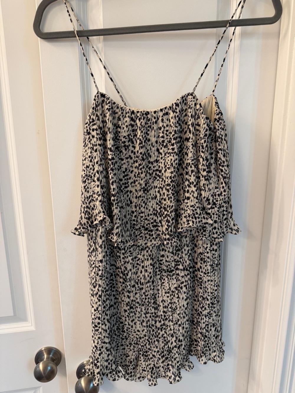 The Impeccable Pig Black & Cream Spotted Mini romper